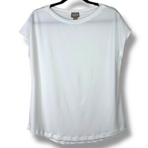 Chico's NWOT White Travelers Cap-Sleeve Smooth Wrinkle-Resistant Relaxed Tee